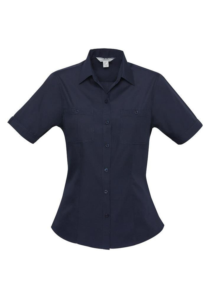 Biz Collection-Biz Collection Ladies Bondi Short Sleeve Shirt-Navy / 6-Corporate Apparel Online - 7