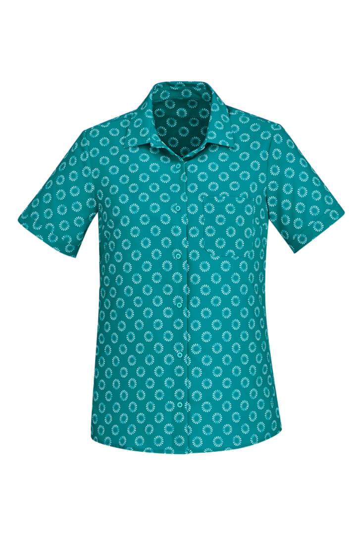 Biz Care Womens Florence Daisy Print Short Sleeve Shirt (CS948LS) main image 0