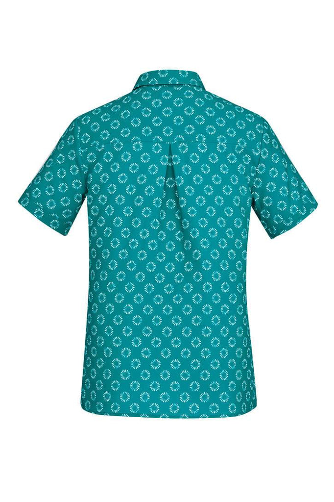 Biz Care Womens Florence Daisy Print Short Sleeve Shirt(CS948LS)