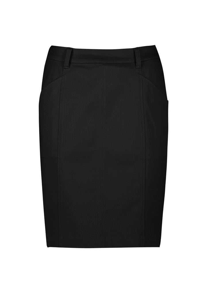 Biz Corporate Womens Mid Waist Stretch Chino Skirt (RGS264L)