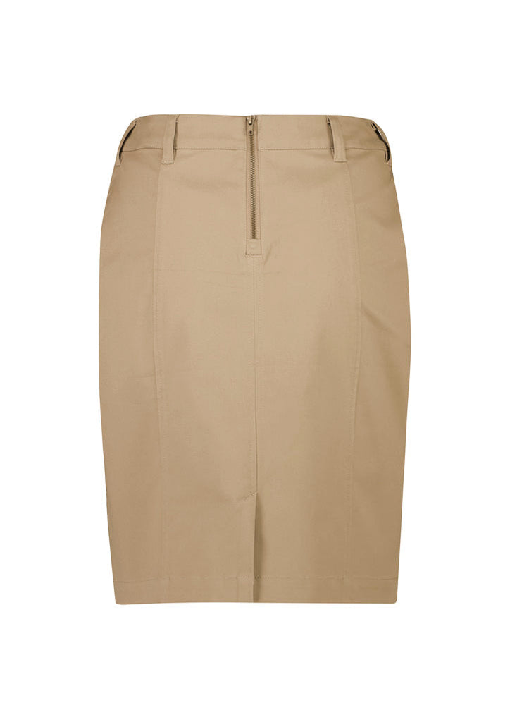 Biz Corporate Womens Mid Waist Stretch Chino Skirt (RGS264L)