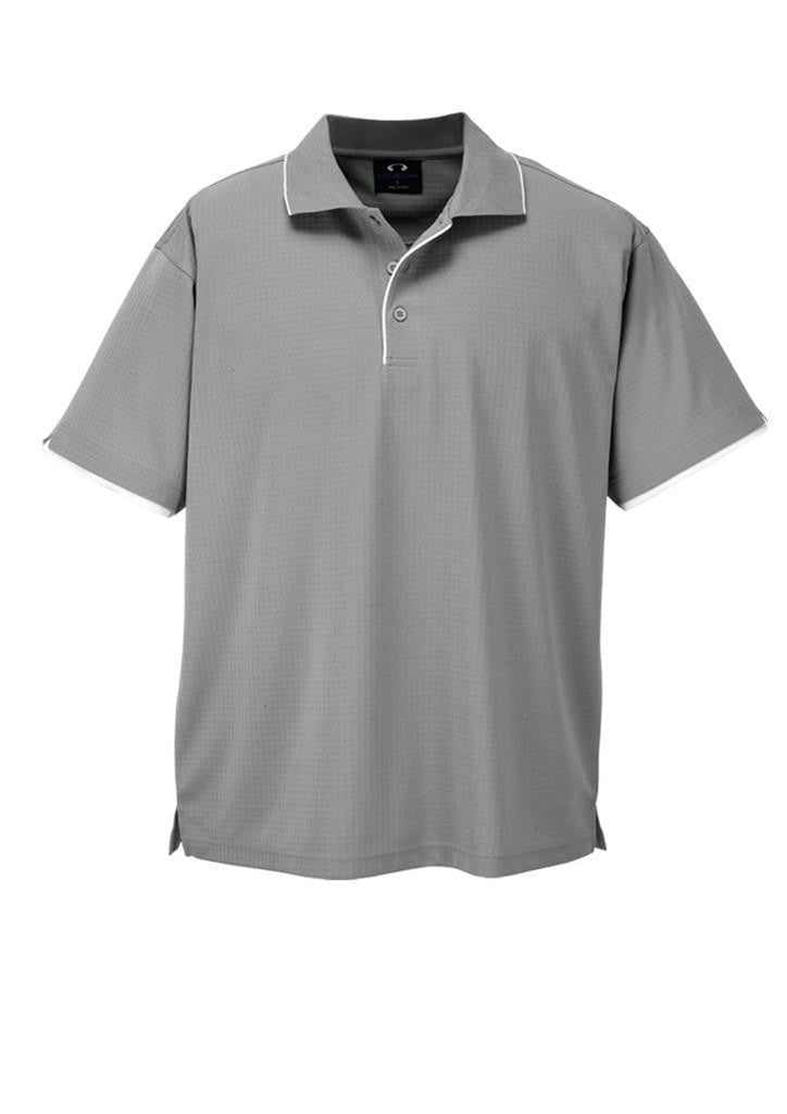 Biz Collection-Biz Collection Mens Elite Polo-Silver Grey / White / Small-Uniform Wholesalers - 6
