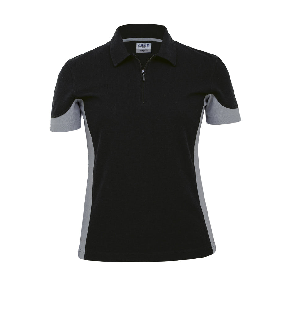 Gear For Life-Gear For Life Womens Quantum Duo Polo-Black/Aluminium / 8-Corporate Apparel Online - 2