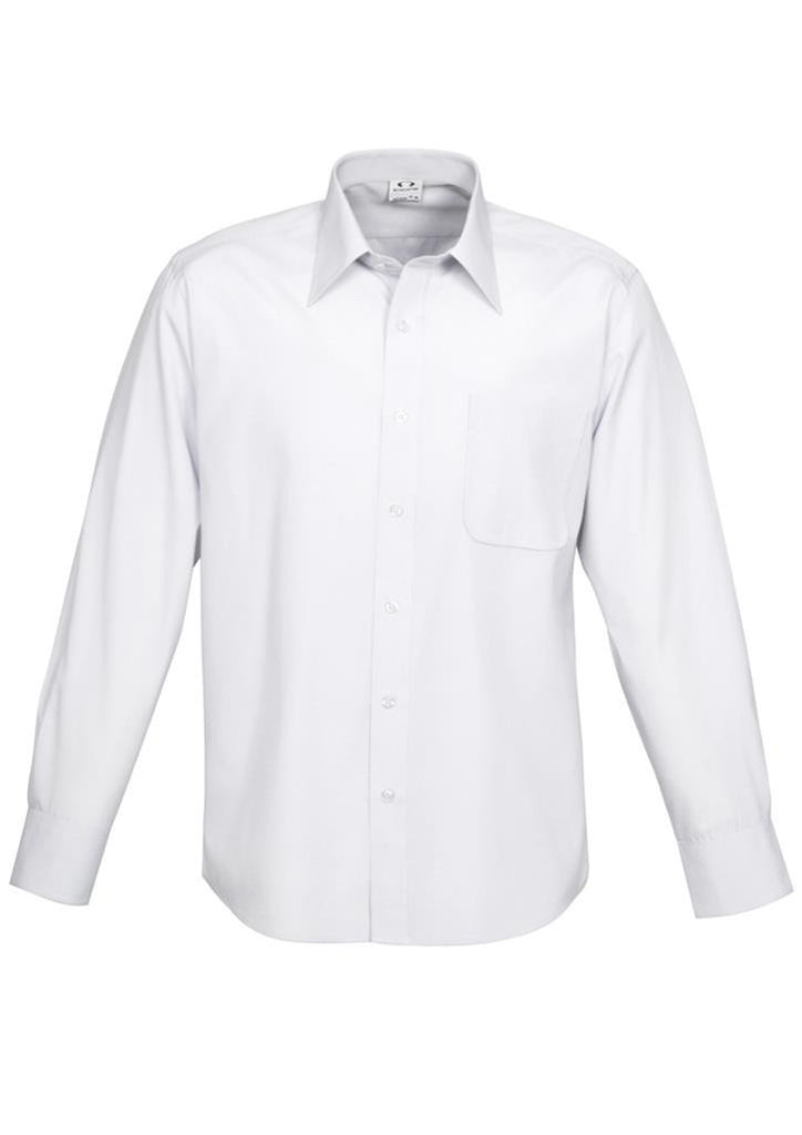Biz Collection-Biz Collection Mens Ambassador Long Sleeve Shirt-White / S-Corporate Apparel Online - 5