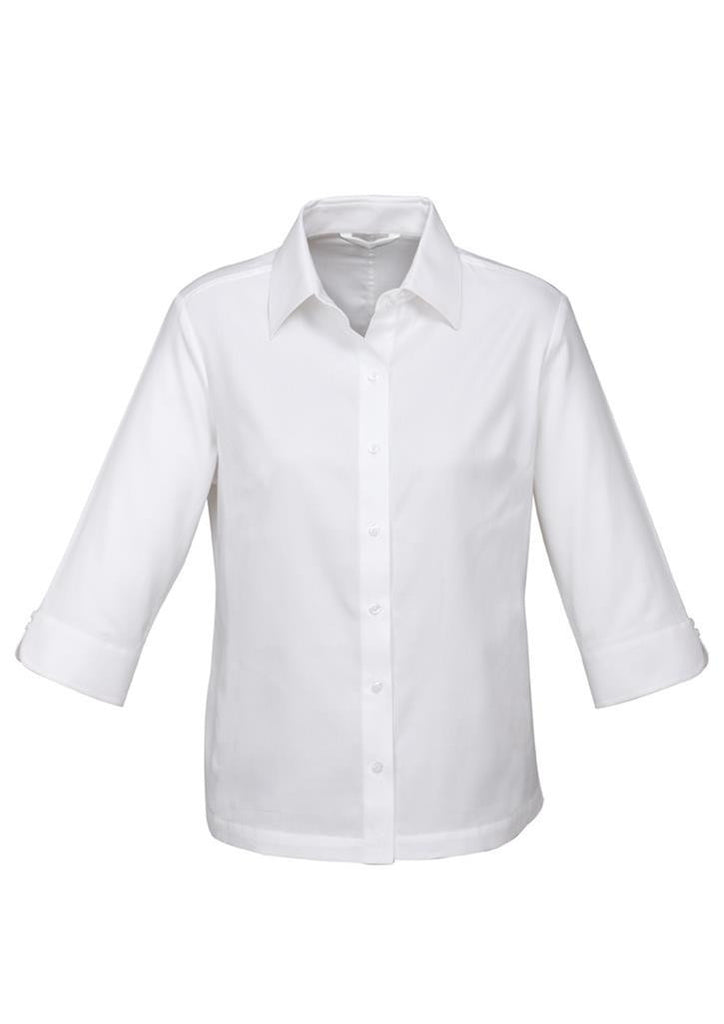 Biz Collection-Biz Collection Ladies Luxe 3/4 Sleeve Shirt-White / 6-Corporate Apparel Online - 3