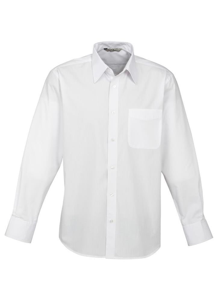 Biz Collection-Biz Collection Mens Base Long Sleeve Shirt-White / XS-Corporate Apparel Online - 4