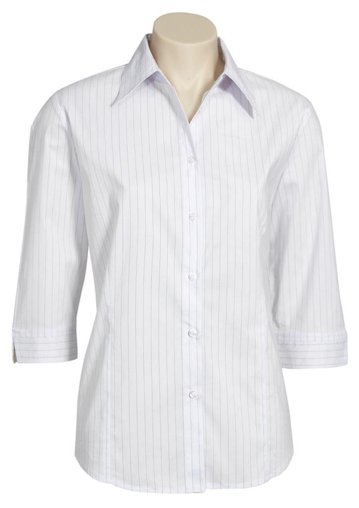 Biz Collection-Biz Collection Ladies Manhattan 3/4 Sleeve Shirt-White / Black / 6-Corporate Apparel Online - 8