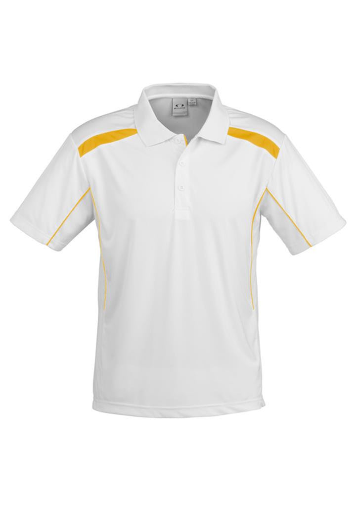 Biz Collection-Biz Collection Mens United Short Sleeve Polo 2nd  ( 10 Colour )-White / Gold / Small-Corporate Apparel Online - 8