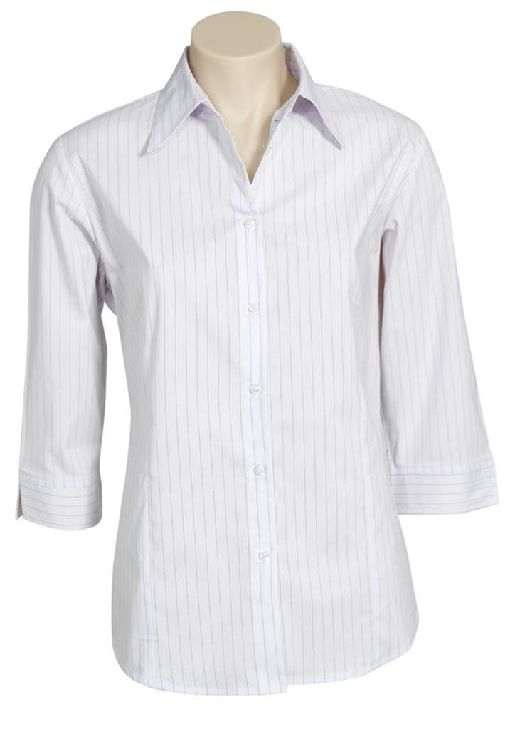 Biz Collection-Biz Collection Ladies Manhattan 3/4 Sleeve Shirt-White / Navy / 6-Corporate Apparel Online - 9