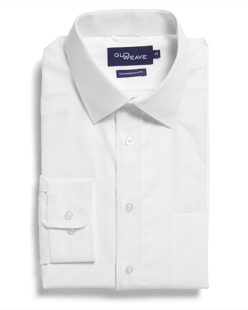 Gloweave-Gloweave Men's Square Dobby L/S Shirt-White / 37-Corporate Apparel Online - 6