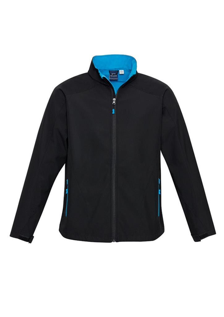 Biz Collection-Biz Collection  Kids Geneva Softshell Jacket-Black/Cyan / 6-Corporate Apparel Online - 5