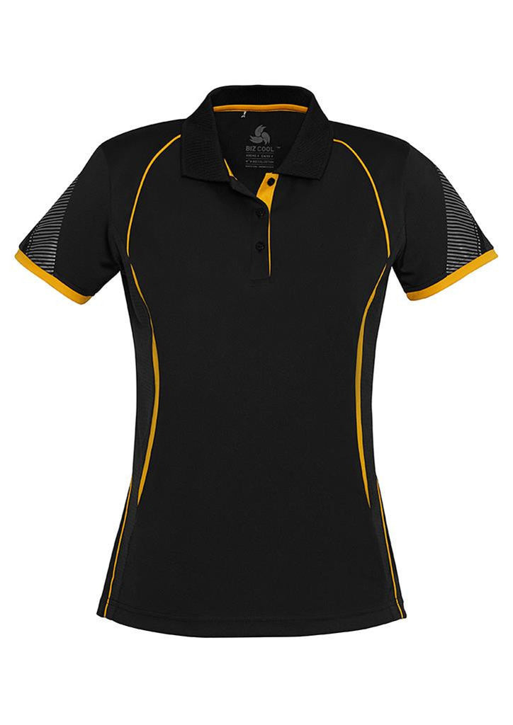 Biz Collection-Biz Collection Ladies Razor Polo-Black/Gold / 8-Corporate Apparel Online - 7