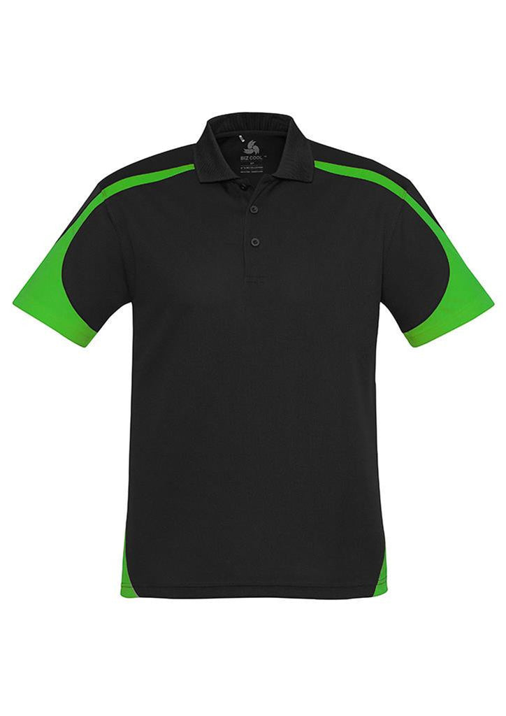 Biz Collection-Biz Collection Mens Talon Polo-Black/Green / S-Corporate Apparel Online - 5