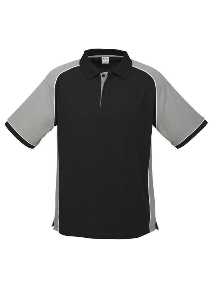 Biz Collection-Biz Collection Mens Nitro Polo-Black / Grey / White / S-Corporate Apparel Online - 5