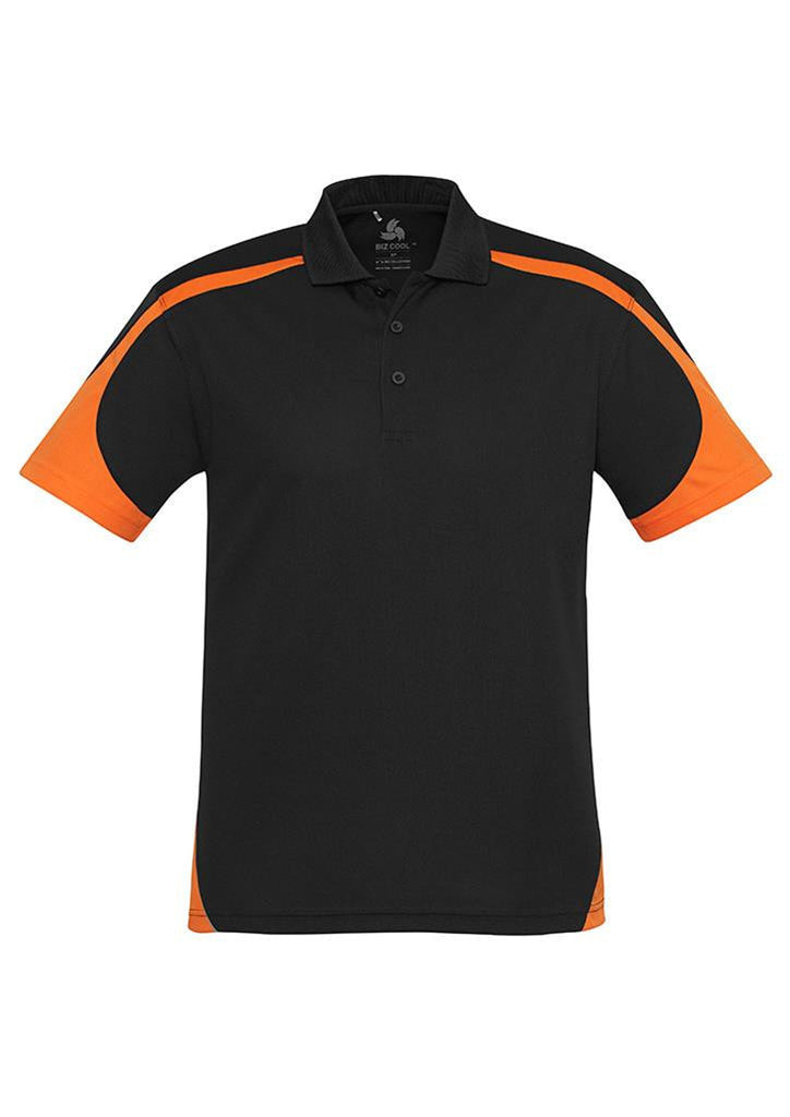 Biz Collection-Biz Collection Mens Talon Polo-Black/Orange / S-Corporate Apparel Online - 1