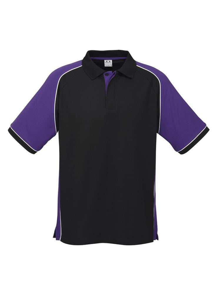 Biz Collection-Biz Collection Mens Nitro Polo-Black / Purple / White / S-Corporate Apparel Online - 4