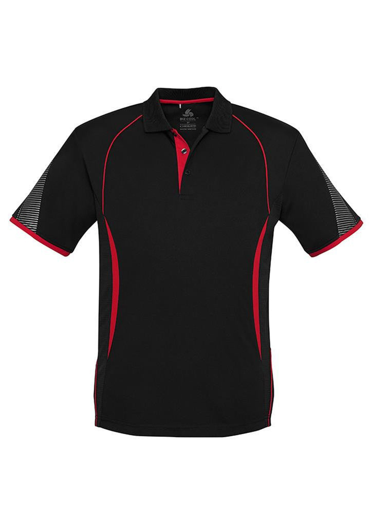 Biz Collection-Biz Collection  Mens Razor Polo-Black/Red / S-Corporate Apparel Online - 2