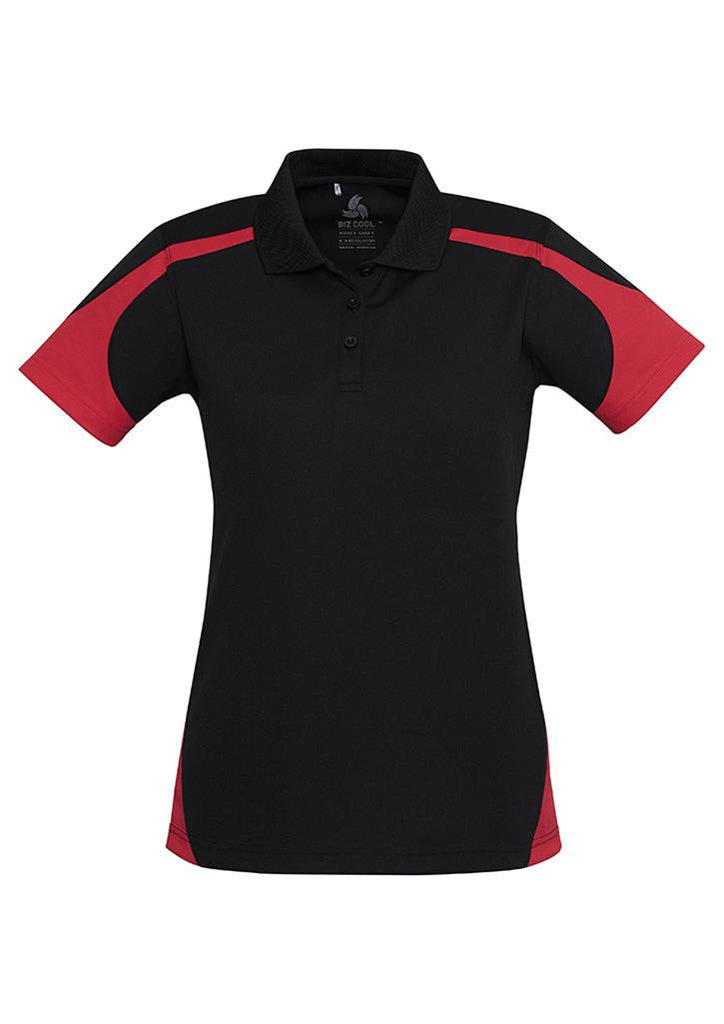 Biz Collection-Biz Collection Ladies Talon Polo-Black/Red / 8-Corporate Apparel Online - 1