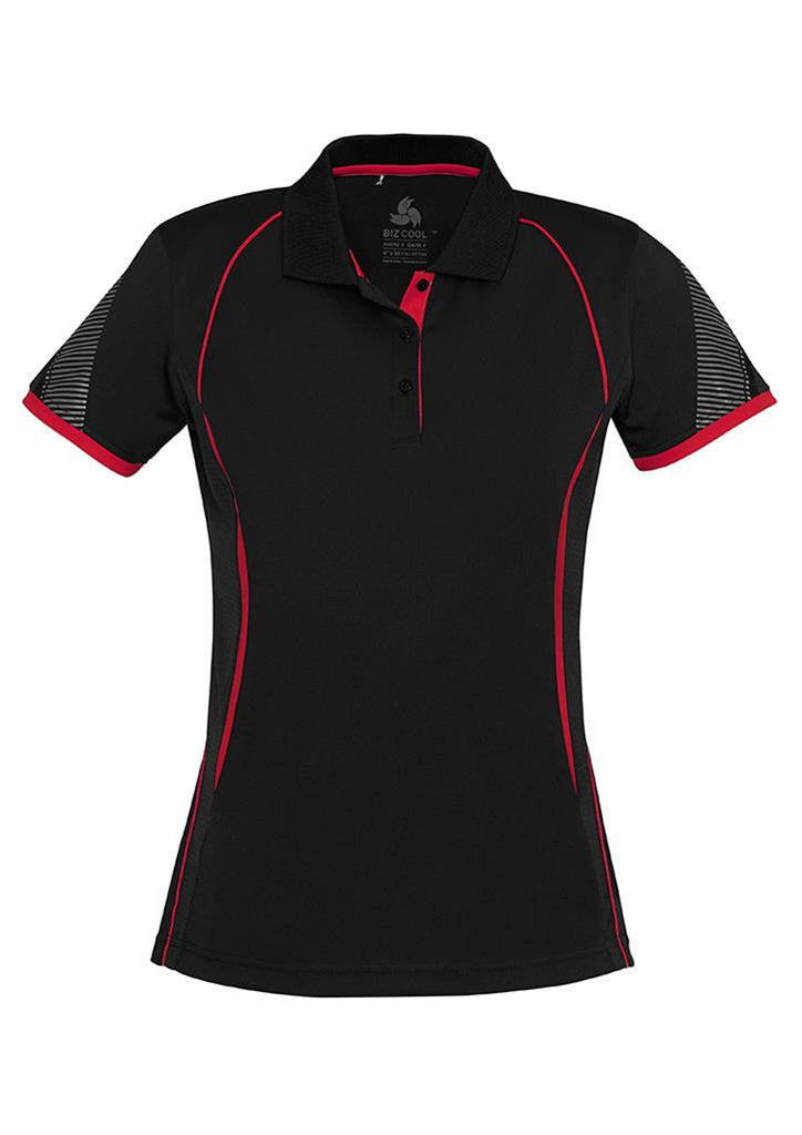 Biz Collection-Biz Collection Ladies Razor Polo-Black/Red / 8-Corporate Apparel Online - 2