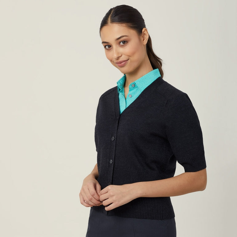 NNT Uniforms Wool Rich Ss Rib Trim Cardigan