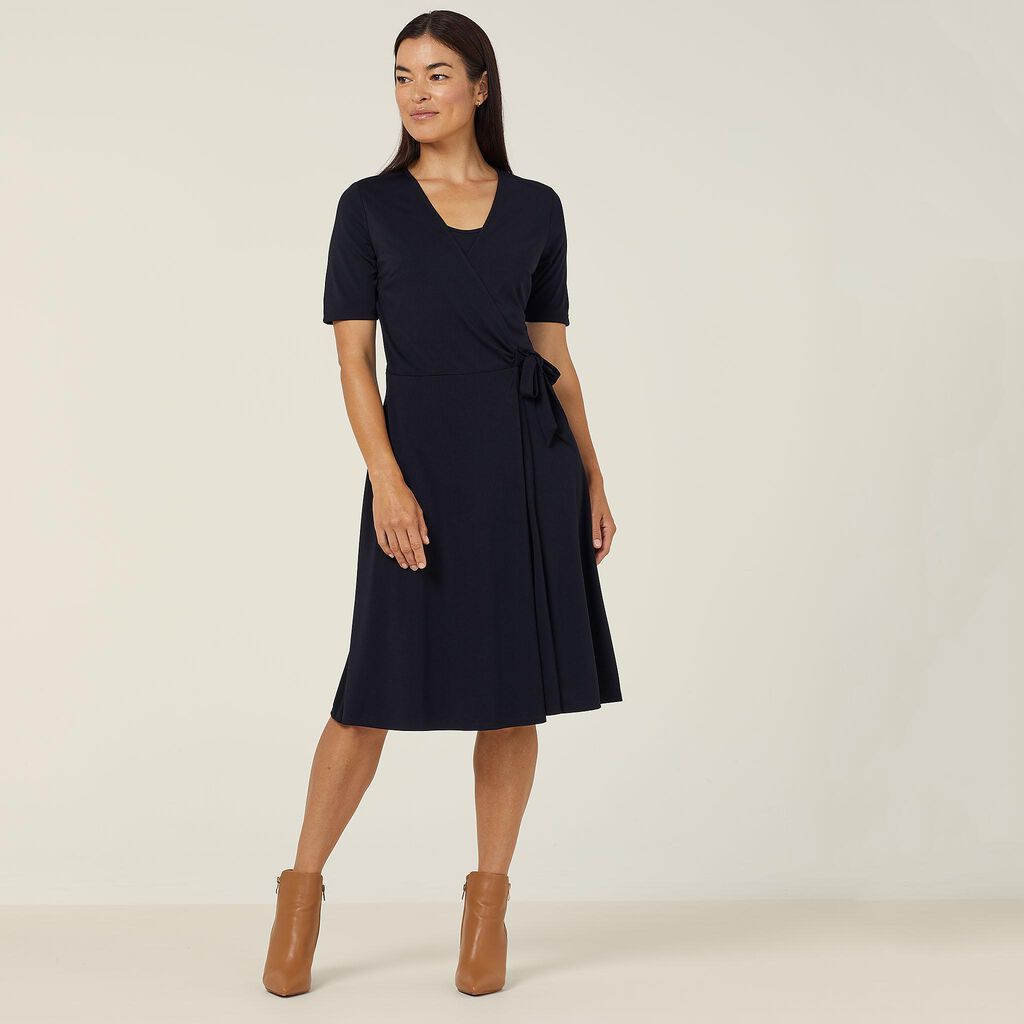 NNT Uniforms Jersey Short Sleeve Wrap Dress(CAT699)