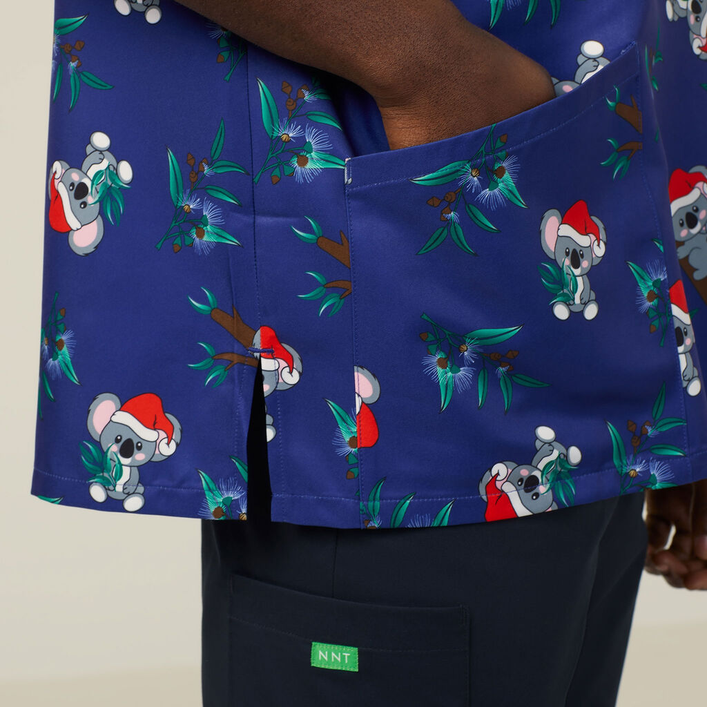 NNT Festive Santa Koala Print Scrub Top (CATRGA)