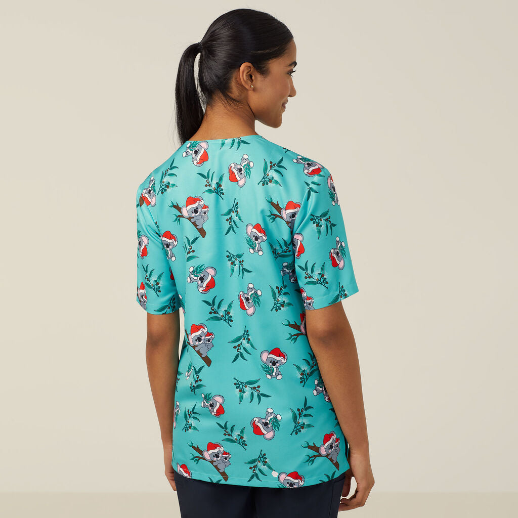 NNT Festive Santa Koala Print Scrub Top (CATRGA)