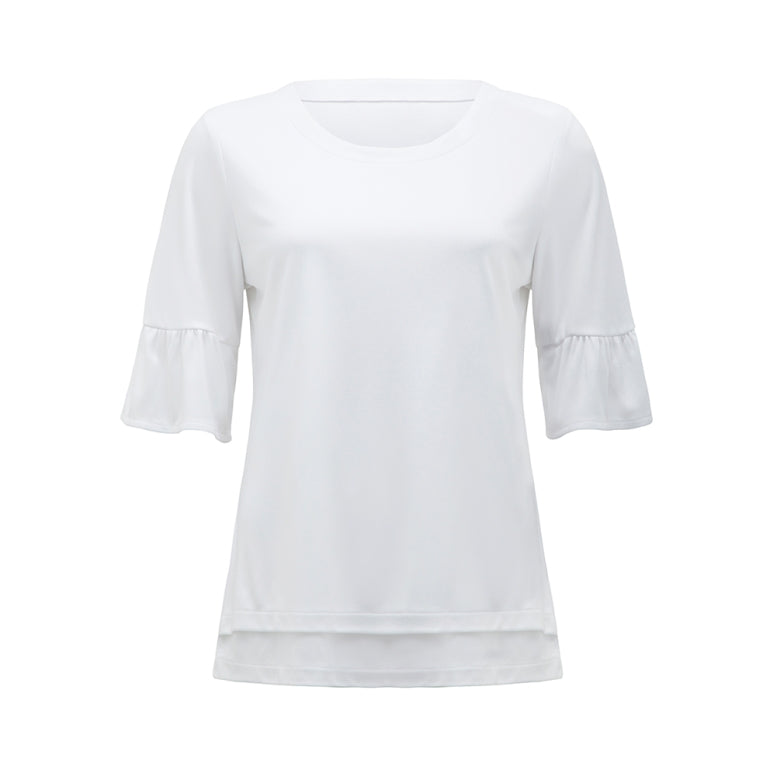 NNT Uniforms Ruffle Sleeve T-Top Short Sleeve(CATUA6)