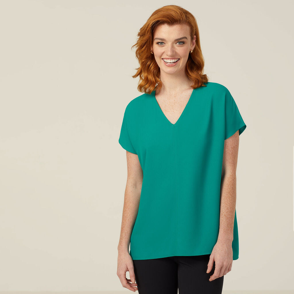 NNT Short Sleeve Top With V Neck (CATUPU)