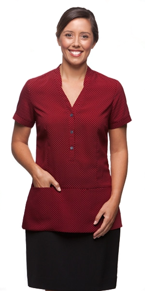 City Collection-City Collection Stretch Spot Tunic-6 / Red-Corporate Apparel Online - 3