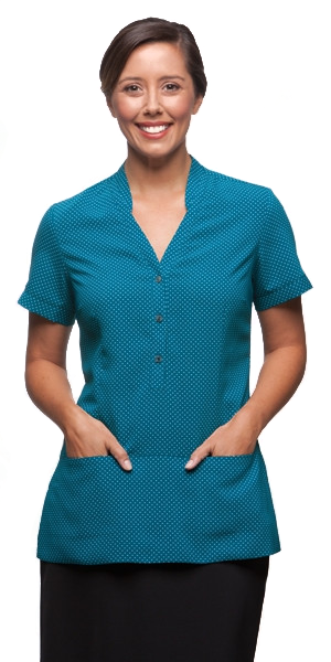 City Collection-City Collection Stretch Spot Tunic-6 / Teal-Corporate Apparel Online - 4