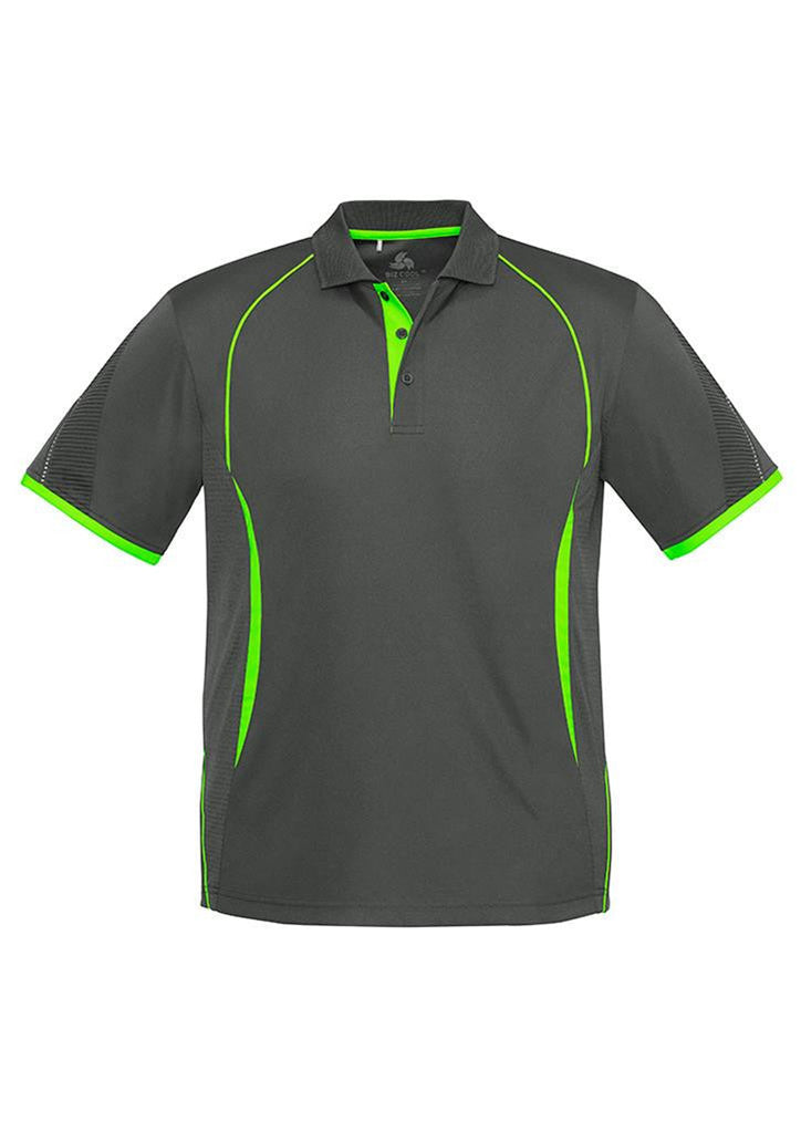 Biz Collection-Biz Collection  Mens Razor Polo-Grey/Fluoro Lime / S-Corporate Apparel Online - 4