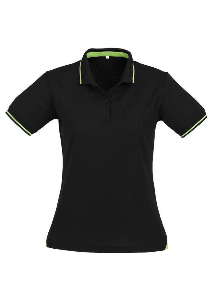 Biz Collection-Biz Collection Lades Jet Short sleeve Polo-Black/Bright Green / 8-Corporate Apparel Online - 2