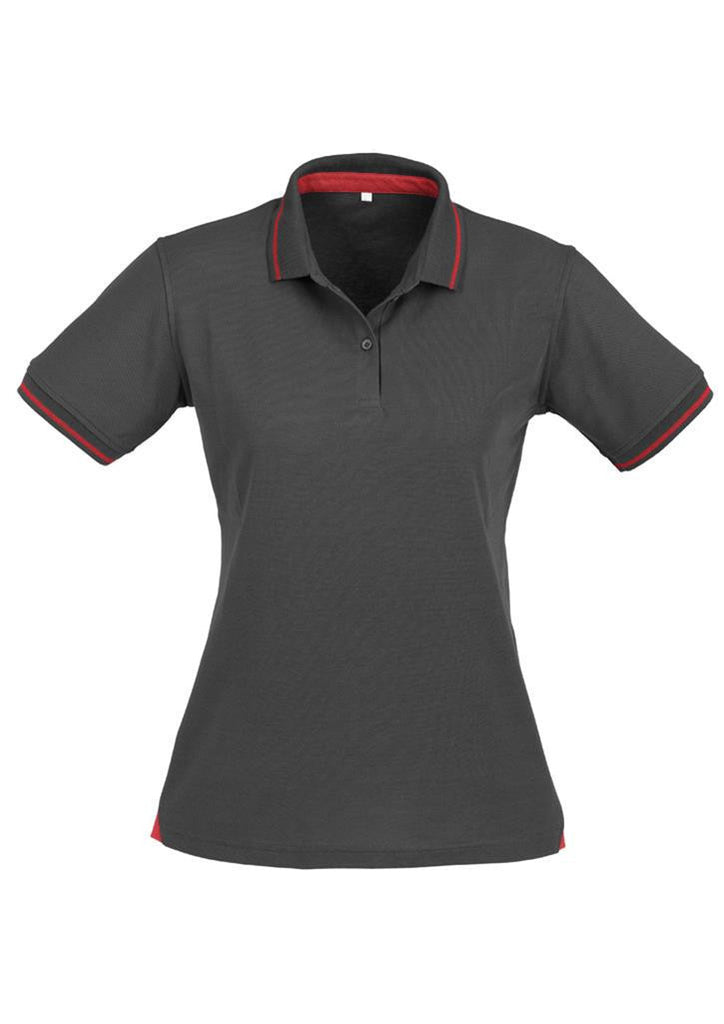 Biz Collection-Biz Collection Lades Jet Short sleeve Polo-Steel Grey / Red / 8-Corporate Apparel Online - 7