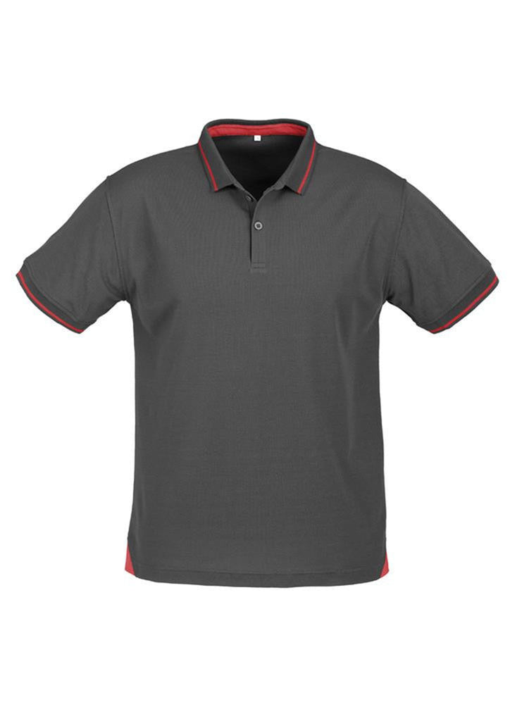 Biz Collection-Biz Collection Mens Jet Polo-Steel Grey / Red / Small-Corporate Apparel Online - 7