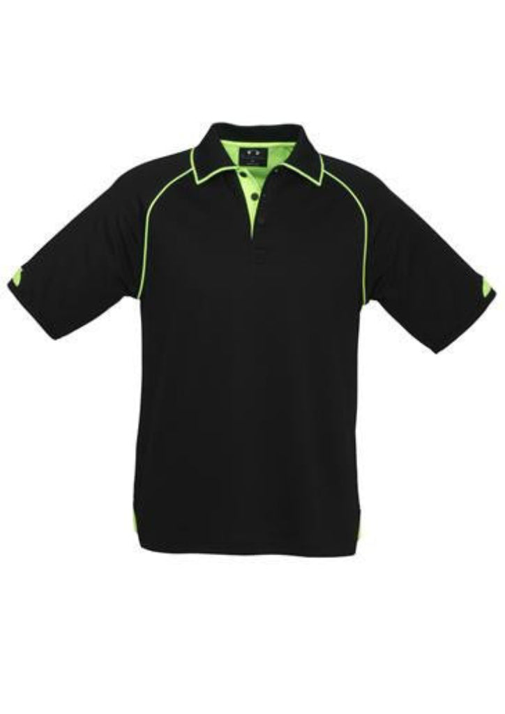 Biz Collection-Biz Collection Mens Fusion Polo-Black / Fluro Lime / Small-Corporate Apparel Online - 1