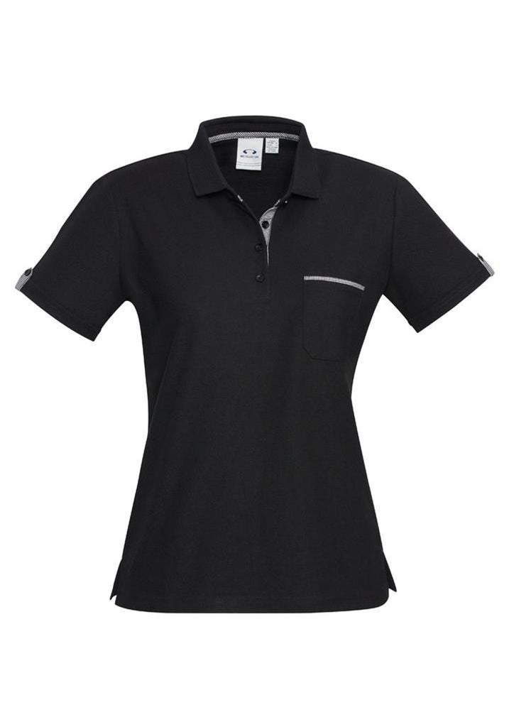 Biz Collection-Biz Collection Edge Ladies Polo-Black/Edge/Check / 6-Corporate Apparel Online - 1