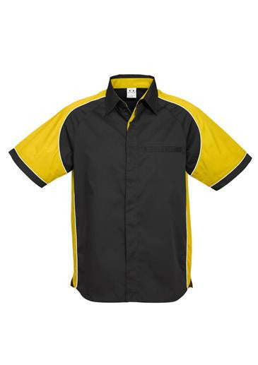 Biz Collection-Biz Collection Mens Nitro Shirt-Black / Yellow / White / S-Corporate Apparel Online - 9