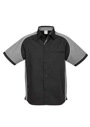 Biz Collection-Biz Collection Mens Nitro Shirt-Black / Grey / White / S-Corporate Apparel Online - 7