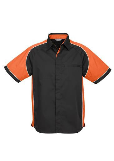 Biz Collection-Biz Collection Mens Nitro Shirt-Black / Orange / White / S-Corporate Apparel Online - 4