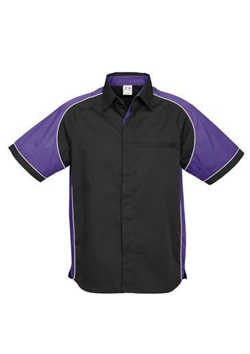Biz Collection-Biz Collection Mens Nitro Shirt-Black / Purple / White / S-Corporate Apparel Online - 1