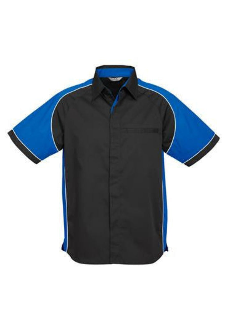 Biz Collection-Biz Collection Mens Nitro Shirt-Black / Royal / White / S-Corporate Apparel Online - 5