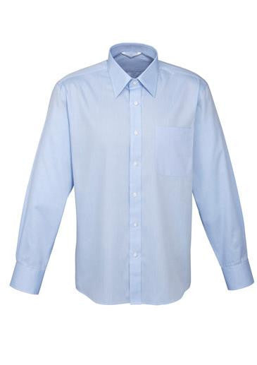 Biz Collection-Biz Collection Mens Luxe Long Sleeve Shirt-Blue / Small-Corporate Apparel Online - 2