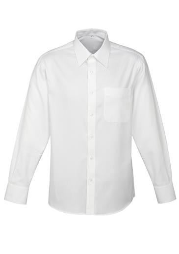 Biz Collection-Biz Collection Mens Luxe Long Sleeve Shirt-White / Small-Corporate Apparel Online - 3