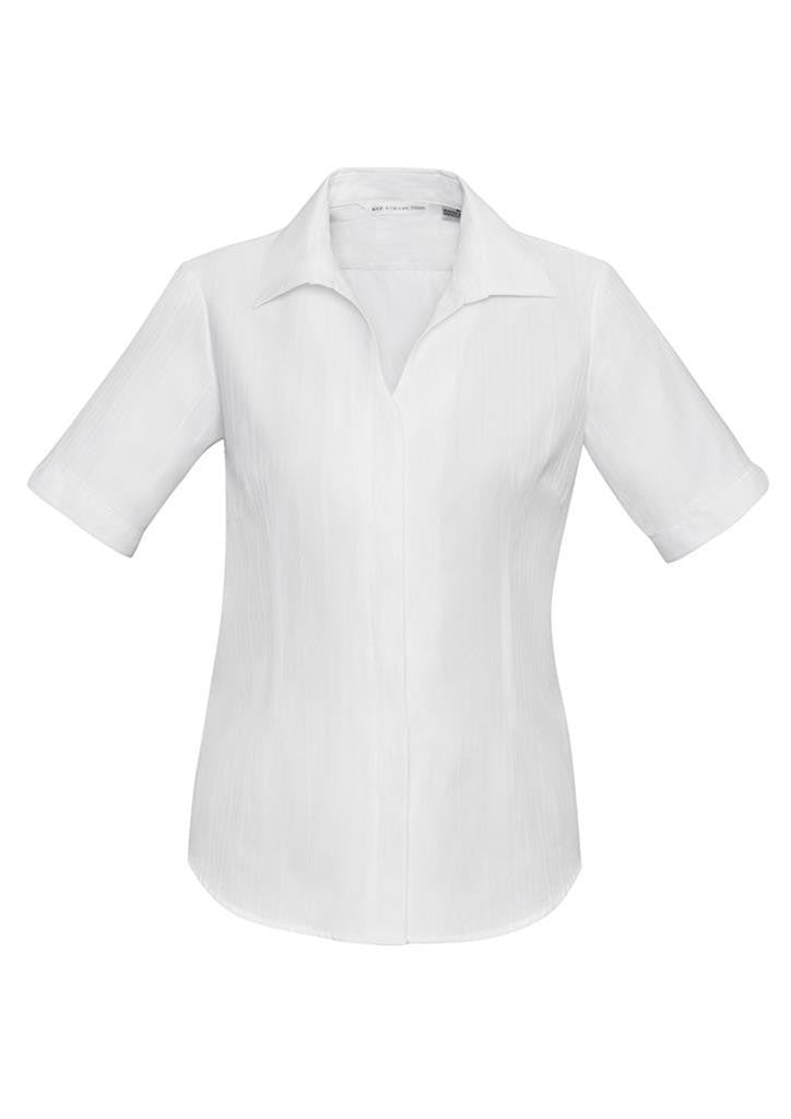Biz Collection-Biz Collection Preston Ladies Short Sleeve Shirt-White / 6-Uniform Wholesalers - 4