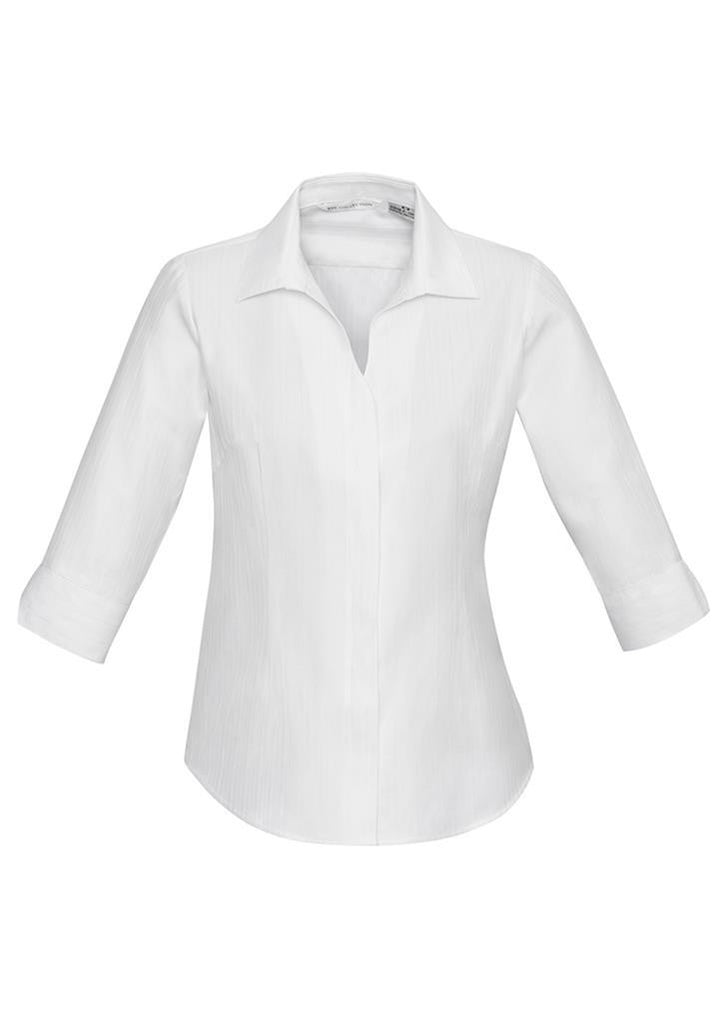 Biz Collection-Biz Collection Preston Ladies 3/4 Sleeve Shirt-White / 6-Corporate Apparel Online - 4
