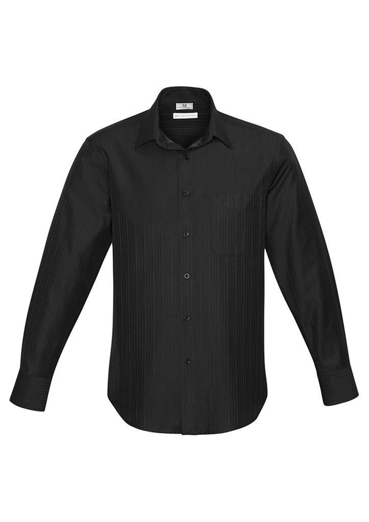 Biz Collection-Biz Collection Preston Mens Long Sleeve Shirt-Black / S-Corporate Apparel Online - 2