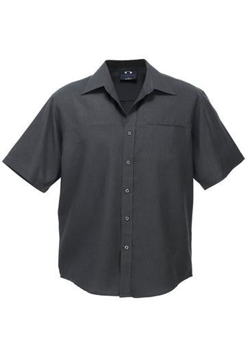 Biz Collection-Biz Collection Mens Plain Oasis Short Sleeve Shirt-Charcoal / S-Corporate Apparel Online - 5