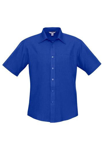 Biz Collection-Biz Collection Mens Plain Oasis Short Sleeve Shirt-Electric Blue / S-Corporate Apparel Online - 6