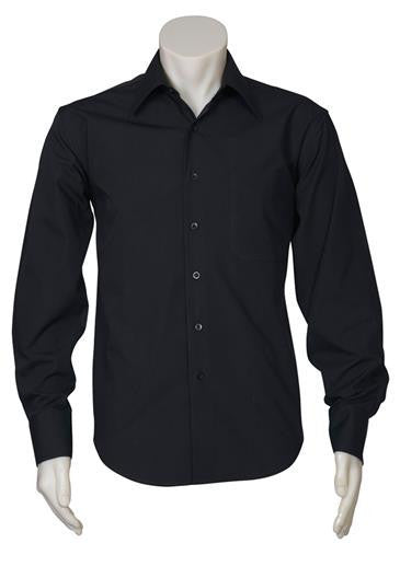 Biz Collection-Biz Collection Mens Metro Long Sleeve Shirt-Black / S-Corporate Apparel Online - 3